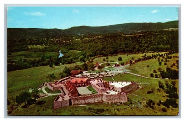 Fort Ticonderoga, NY, Aerial View, Vauban Type Fortress, Chrome Postcard