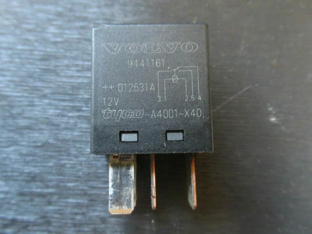 Volvo S60 Mk1 Tyco Black 9441161 Fuse Relay 5 Pin (2001 - 2009)