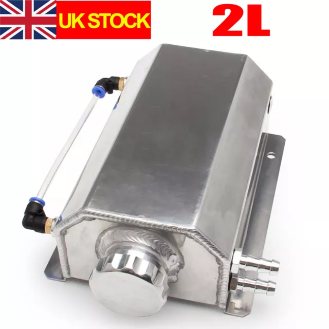 2L Aluminum Alloy Coolant Reservoir Tank Radiator Expansion Tank Overflow Tank