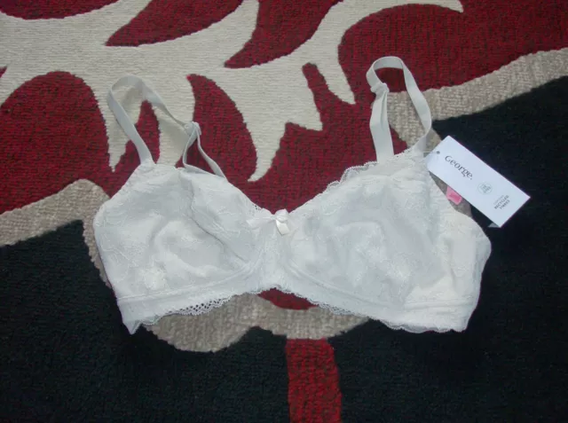 GEORGE ASDA LADIES Grey & Nude Lace Under Bust T-Shirt Bra UK Size 38E  £9.99 - PicClick UK