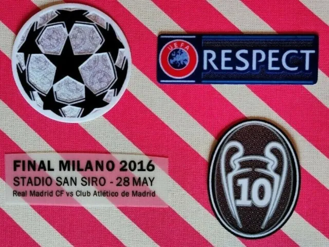 Parches Champions League + 10 copas + RESPECT + Final Milán 2016 (desde Madrid)