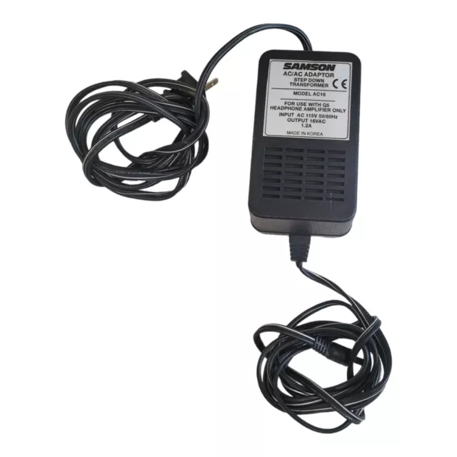 16VAC Adapter For Samson Model AC16 Q5 5 Channel Headphone Amp  Power Supply