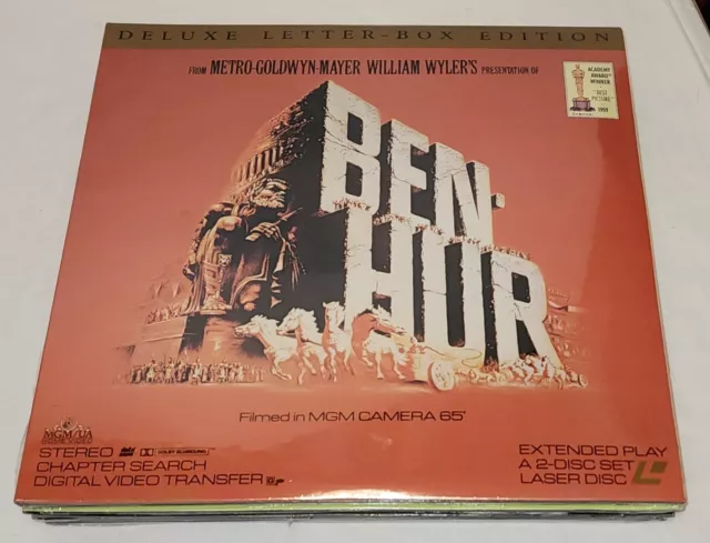 Totalmente Nuevo SELLADO Ben-Hur Laserdisc Charlton Heston 11 Oscars 1959 2 Discos Láser