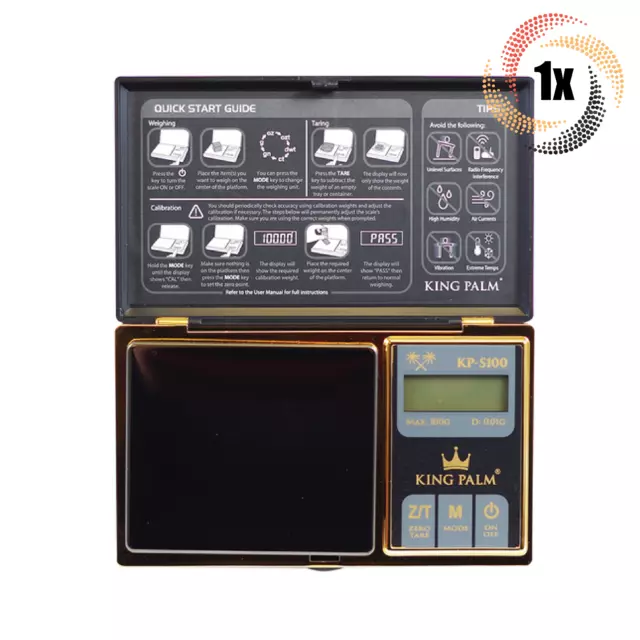 1x Scale King Palm KP-S100 Digital Mini Scale | Gold Plated Accents | 100G