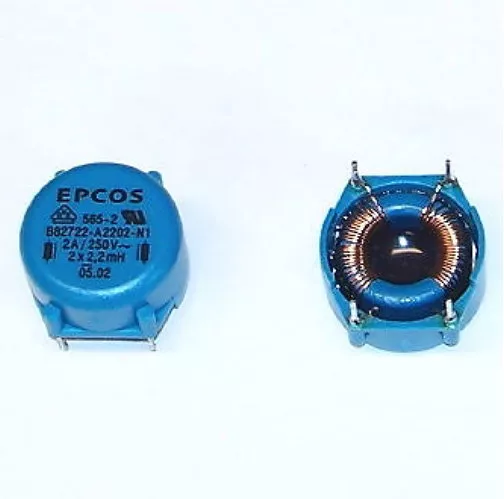 2 PCS lot EPCOS toroid filter choke coil inductor DUAL 2.2mH radio power supply