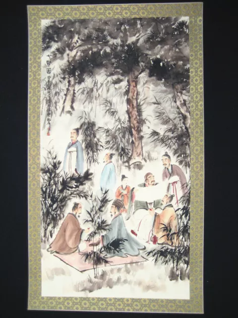 Old Antique Chinese painting scroll about Landscape Rice paper by Fu Baoshi 傅抱石