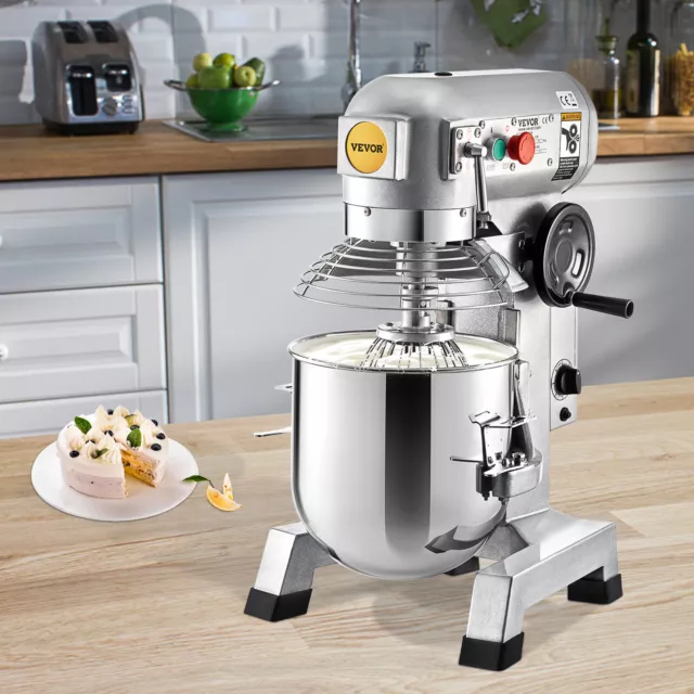 VEVOR Robot Pâtissier Multifonction Robot de Cuisine Acier Inox de 11 L 450 W