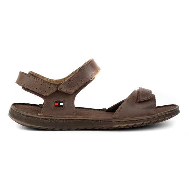 KOMODO Sandales en cuir marron pour hommes 881K brun
