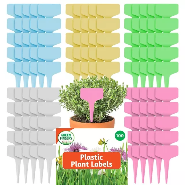 100-300pk Plastic Plant Labels T Type Waterproof Garden Markers Herb Name Tags