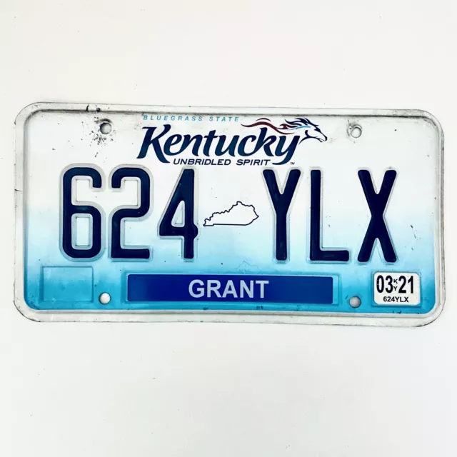 2021 United States Kentucky Grant County Passenger License Plate 624 YLX