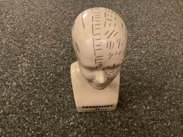 Phrenology Head By L N Fowler, 6” Ceramic