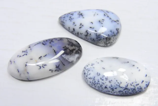 3 pièces 35 CT LOT d'opale de dendrite naturelle mélange de CABOCHON...