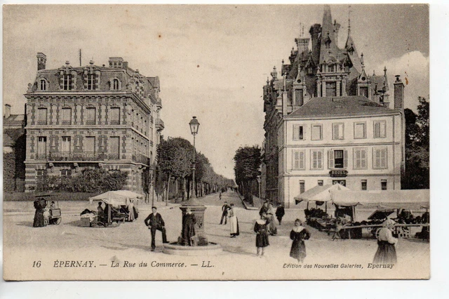 EPERNAY - Marne - CPA 51 - shops - market rue du commerce -