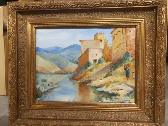 tableau ancien huile paysage orientaliste