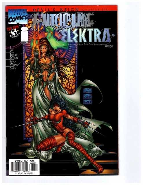 Witchblade Elektra 1 VF 8.0 White Pages Marvel Top Cow 1997