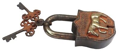 Horse Shape Door Lock Antique Vintage Finish Brass Handmade Padlock Home Décor 3