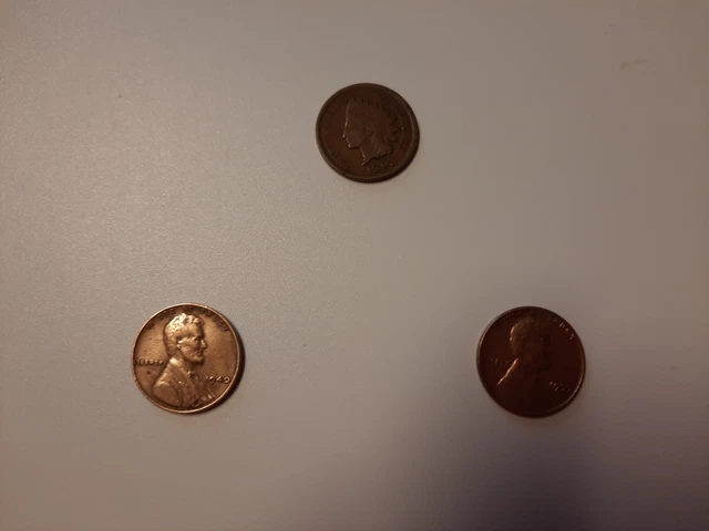 1903 Indian Head Cent & 2 Lincoln Penny Lot # 11