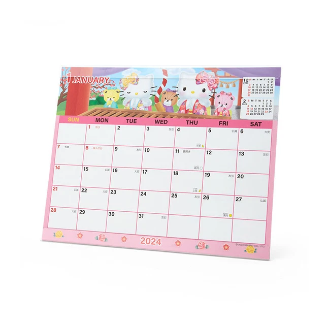 HELLO KITTY SANRIO Desk Calendar Ring Calendar 2024 NEW 4 95 PicClick