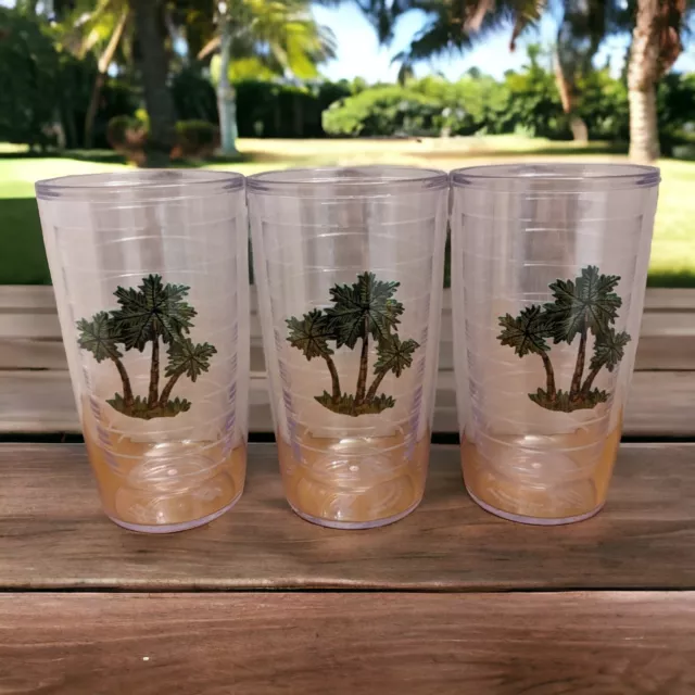 Tervis Tumbler 16oz Insulated Cup Set of 3 Tropical Palm Trees Beach Life