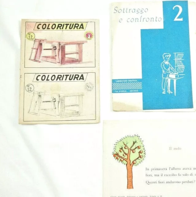 vintage  SCUOLA ELEMENTARE VECCHIO MAESTRA libro disegni bambini 1950 lavori