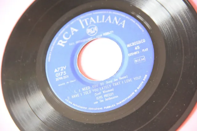 Elvis Presley Ep I Need You So Italy Orig 1957 Super Rare Blue Label !!!!! 3