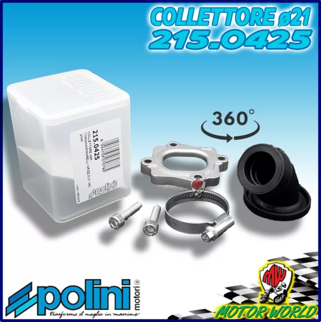 215.0425 Collettore Aspirazione Polini Yamaha/Minarelli Orizzontale D.21 360°