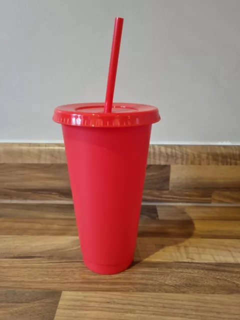 McDonalds Style Cold Cup Reusable Tumbler 710ml with straw and lid venti  24oz