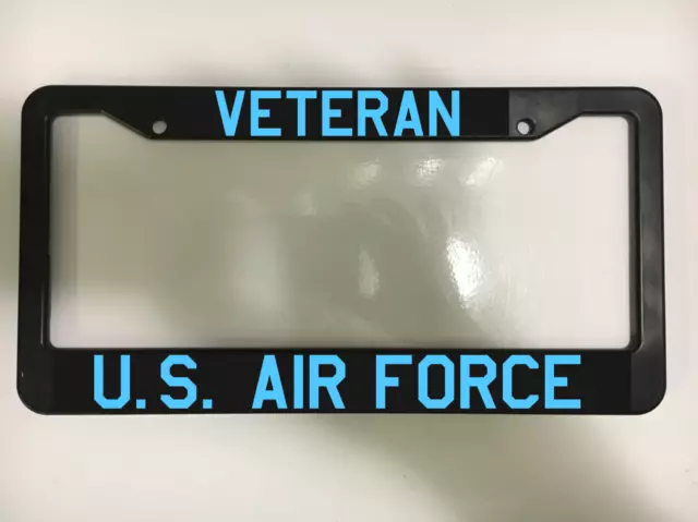 Veteran US USA AIR FORCE MILITARY Patriotic Vet Black License Plate Frame NEW