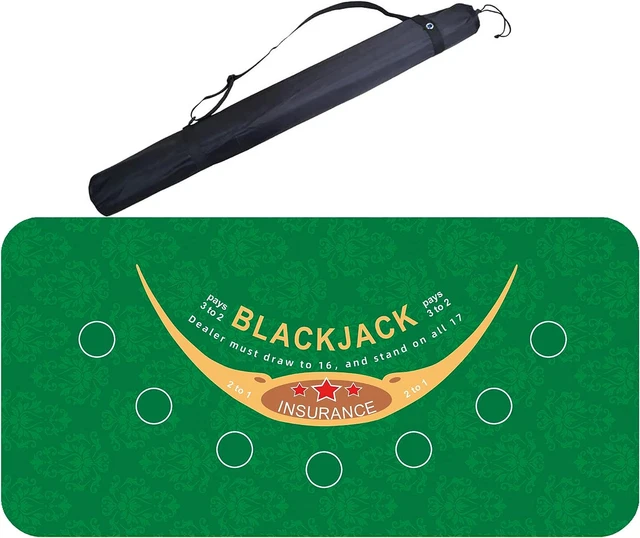 47X23.6 Inch Poker Mat, Blackjack Table Non-Slip Rubber Poker Table Top Game Mat
