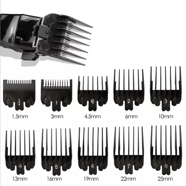 10PCS Hair Clipper Combs Guide Kit Hair Trimmer Guards 1.5-25MM Salon Tools #km