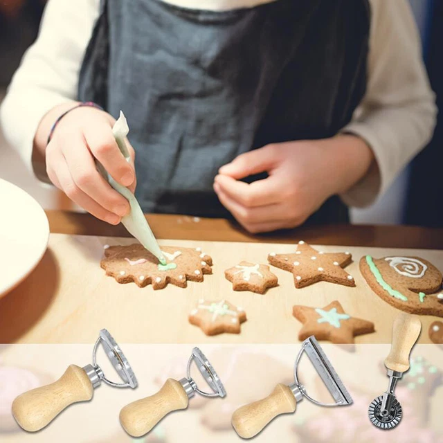 5 estilos máquina de corte a mano de pasta en relieve albóndigas en relieve pastel gadget.Z8