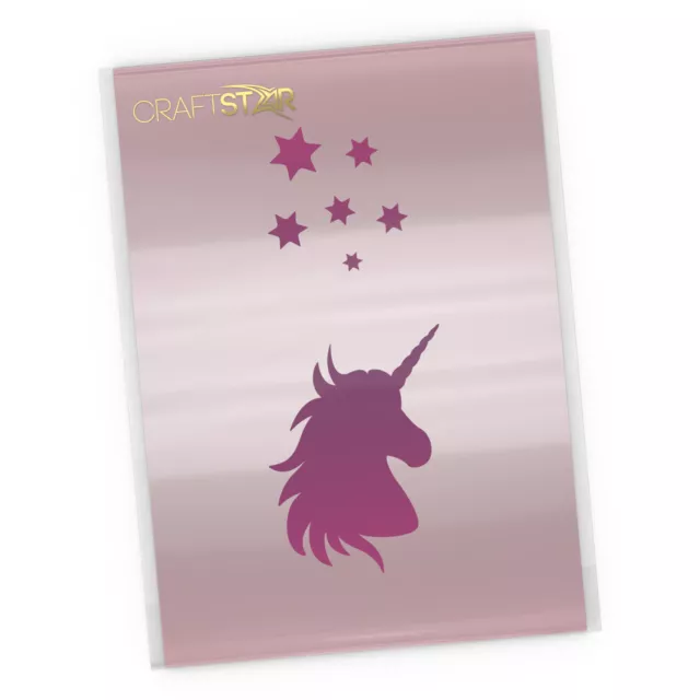 Unicorn Stencil with Stars - Magical Unicorn & Stars Card Making Craft Template