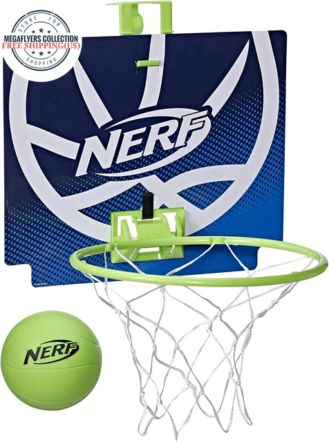 NERF Nerfoop  Classic Mini Foam Basketball & Hoop - Hooks on Doors  Indoor &....