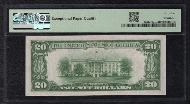 FR. 2054-Hdgsm 1934 $20 FRN FEDERAL RESERVE NOTE ST. LOUIS, MO PMG UNC-64EPQ 2