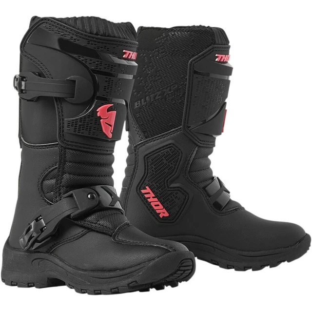 Thor Mini Blitz XP Bottes Moto Enfants Motocross Enduro Bottes Noir/Rose