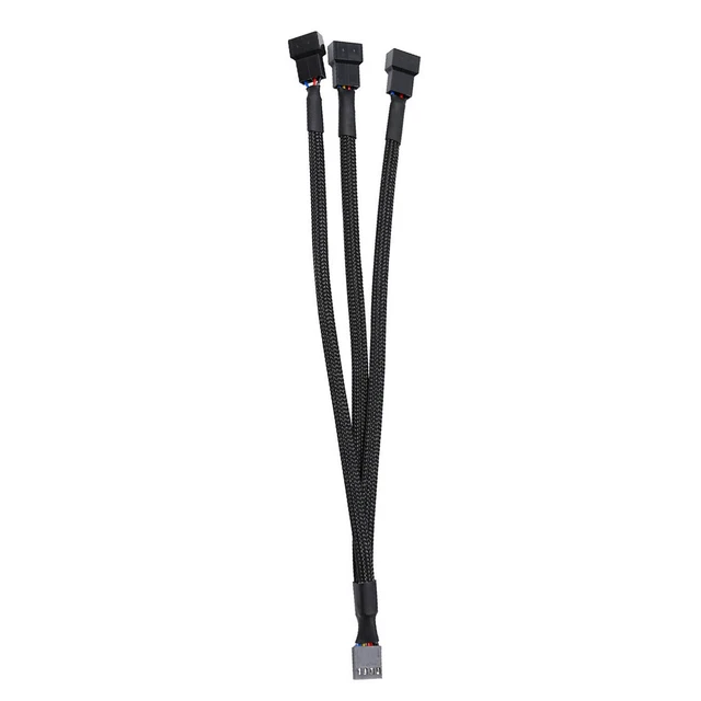 4 Pin 1 to 3 Way Cooling Fan Water Cooler PWM Splitter Adapter Power Cable Hub