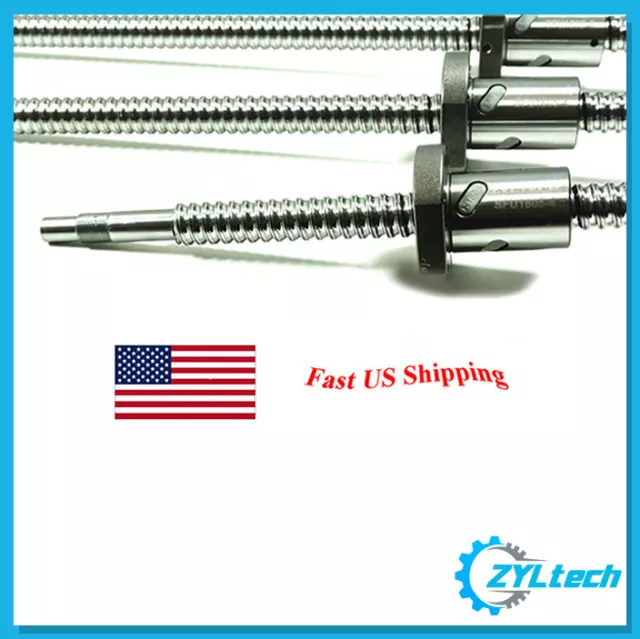 ZYLtech Precision (TRUE C7) 16mm 1605 Antibacklash Ball Screw w/ Ballnut - 450mm