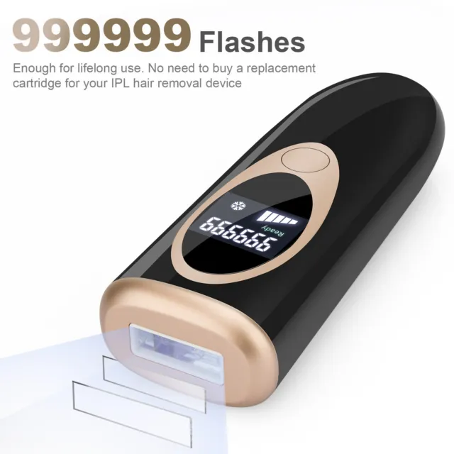 fr 5-Level Hair Removal Instrument IPL Laser Epilator 999999 Flashes Unisex (Bla