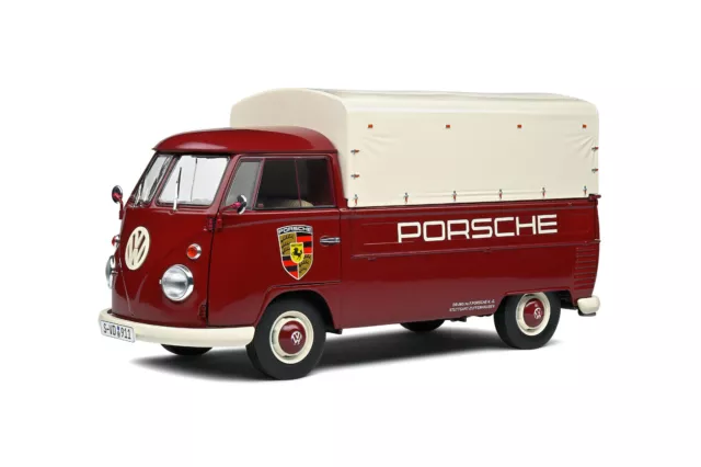 Solido S1806707 VW Volkswagen T1 Pick Up Combi Porsche Service 1950 Red 1:18