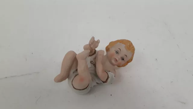 Vintage Bisque Porcelain Baby Sculpture Made in Taiwan Ornament