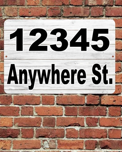Home Address Sign Aluminum 8" x 12" Custom Personalized Number Street Plaque