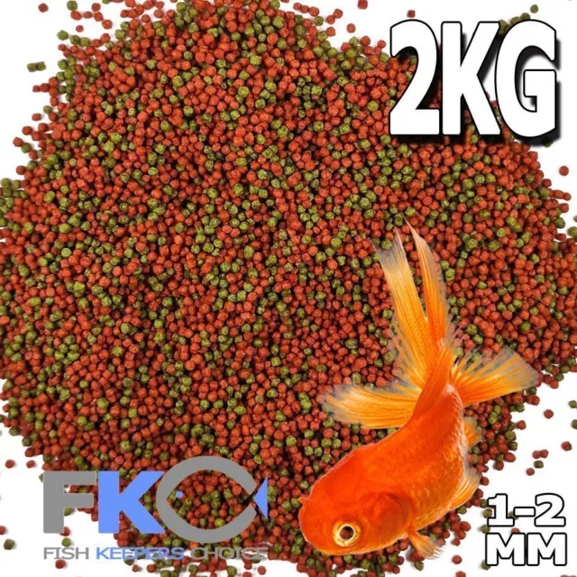 FKC Premium Bulk Goldfish Koi Tropical Floating Pond Fish Food Pellet 1-2mm 2Kg