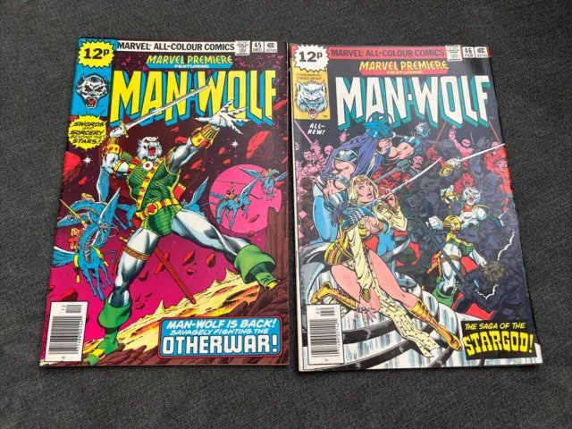 Marvel Comics Marvel Premiere Ft Man Wolf 2-Issue Bundle Vol. 1 #45&46 1978/79