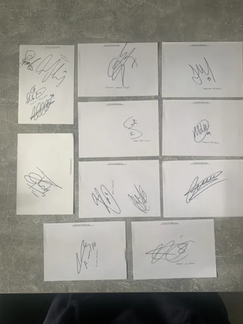 14 x MIDDLESBOROUGH FC signatures - hand signed - white autograph paper