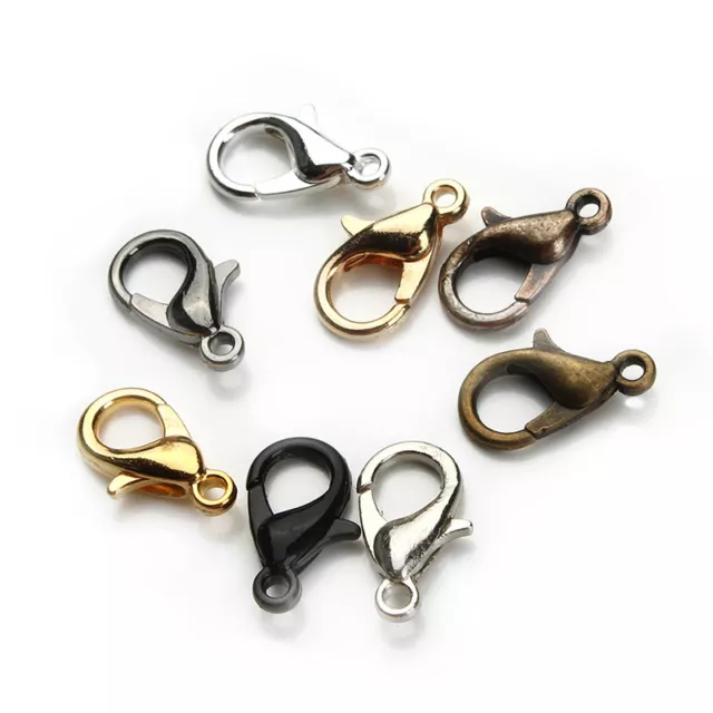 1 - 5 ou 10 pcs Fermoir Mousquetons en Metal Couleur au choix 10mm x 5mm