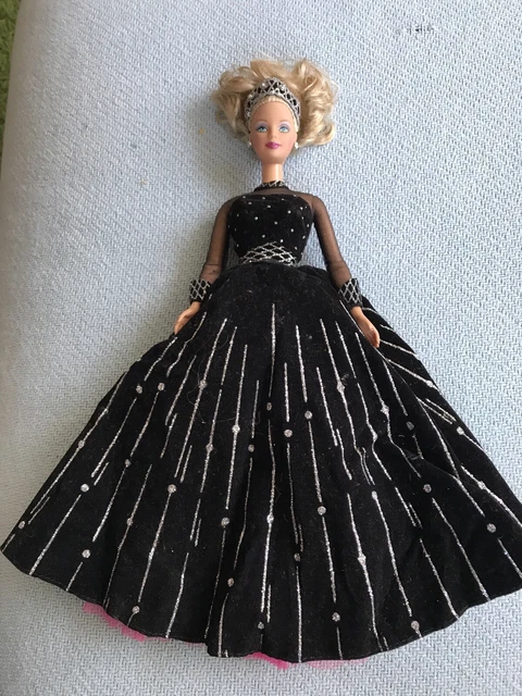 holiday barbie black and pink dress Barbie Doll 2020 Holiday (Brunette)