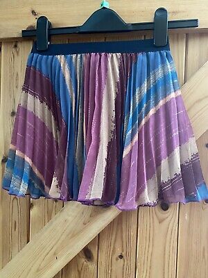 Girls Pretty Pleated Skirt  Age 9 Years Marks & Spencer Autograph Purple  Blue