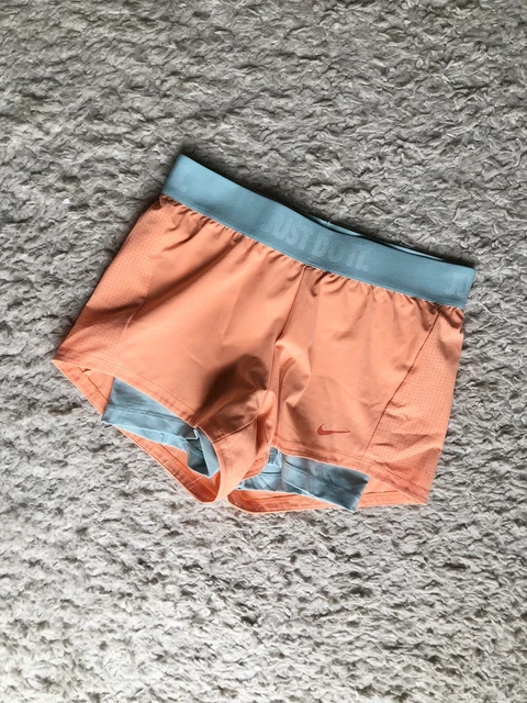 Leggings Nike Dri-Fit Shorts High Waist Tight Tennis Laufhose XS Orange Türkis
