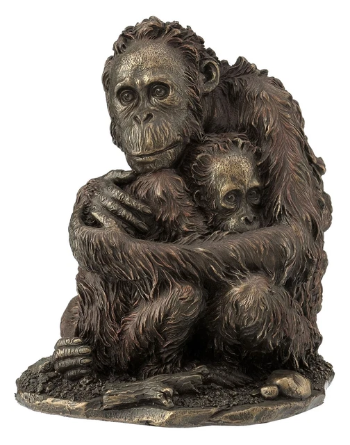 6.75 Inch Animal Figure Orangutan Holds Baby Collectible Display