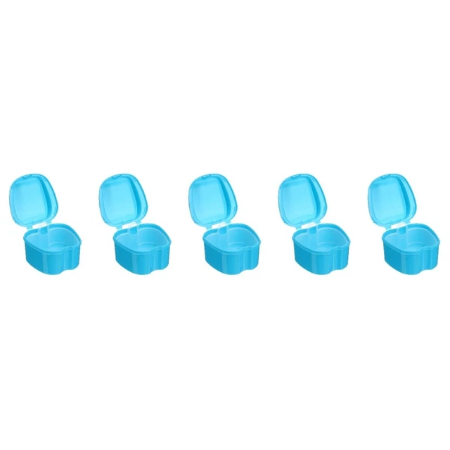 Accessori pulizia supporto denti piatti box da bagno per protesi blu